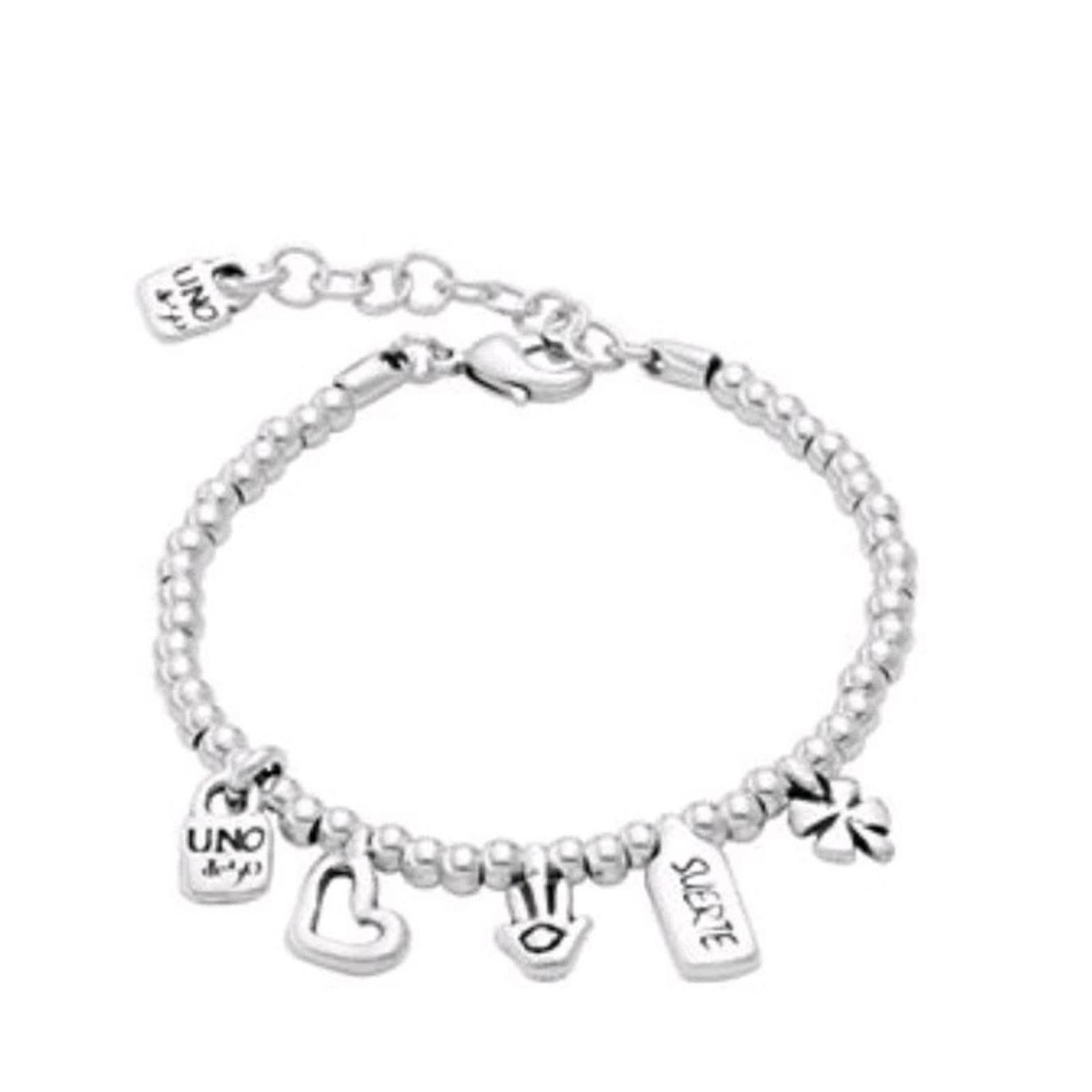 New Uno De 50 Give Me 5 Silver Plated Bracelet Charms Heart Clover Suerte Luck 59$